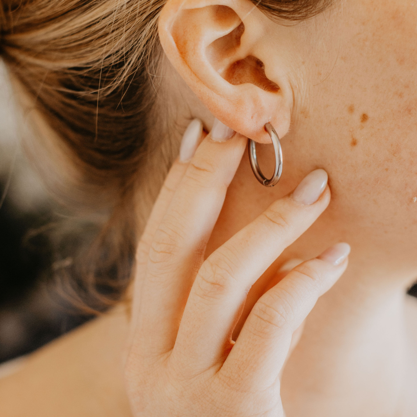 Silver Plain Hoops