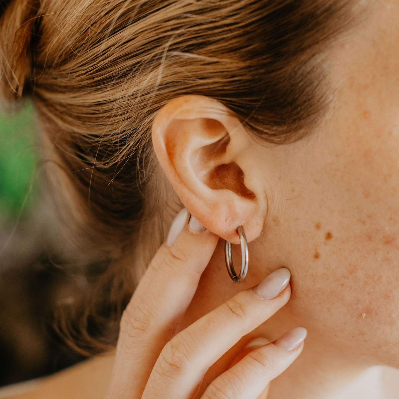 Silver Plain Hoops