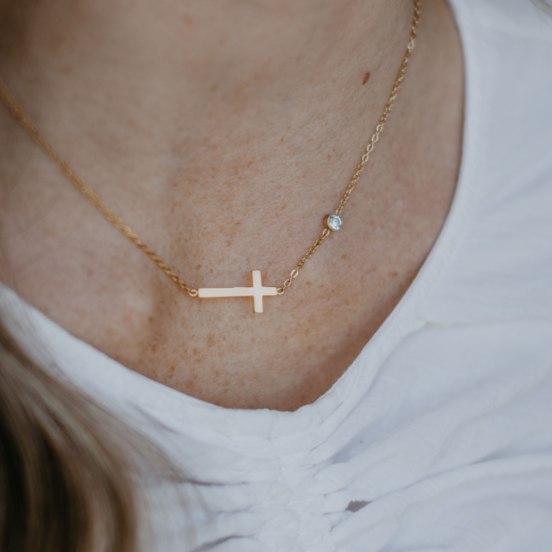 Rhinestone Cross Necklace