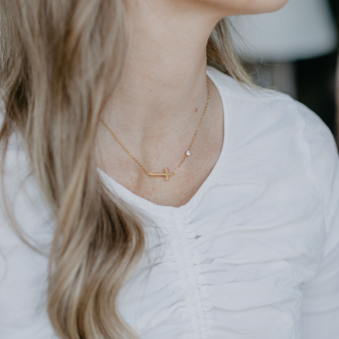 Rhinestone Cross Necklace