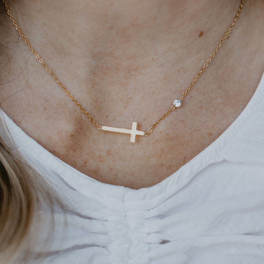 Rhinestone Cross Necklace