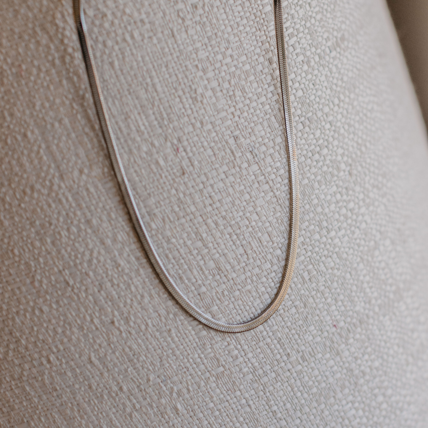 Silver Herringbone Necklace