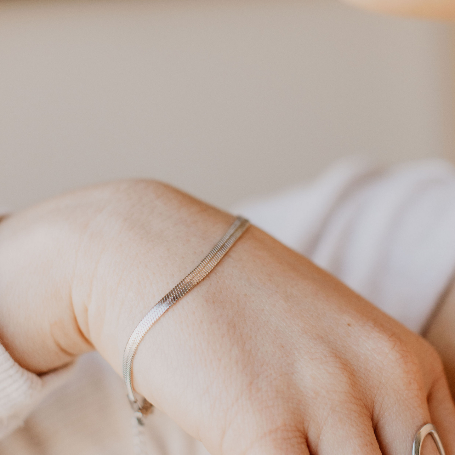 Silver Herringbone Bracelet