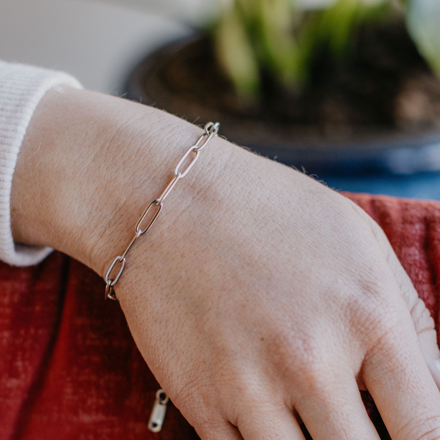 Silver Paperclip Bracelet