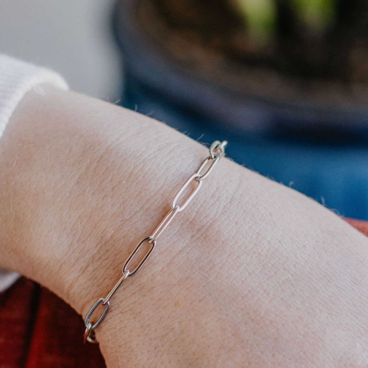 Silver Paperclip Bracelet